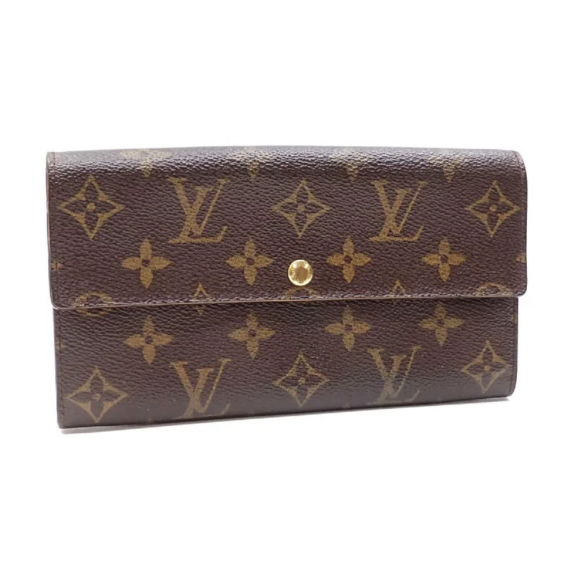 LOUIS VUITTON Bifold Long Wallet Monogram Pochette Porte Monet Credit Women's M61725