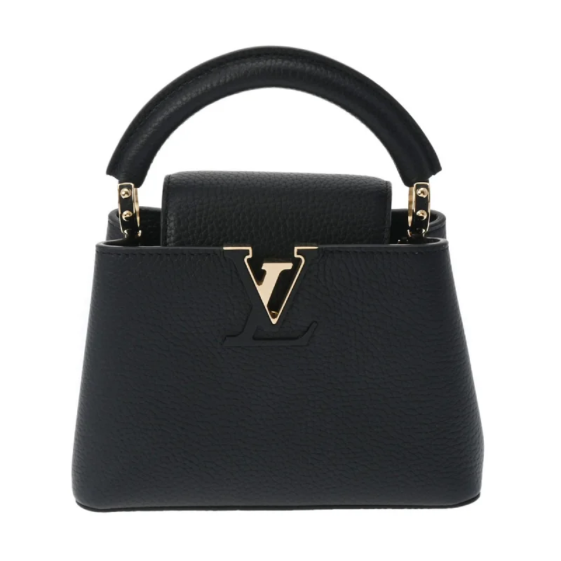 LOUIS VUITTON Capucines MINI Noir M56071 Women's Taurillon Leather Handbag