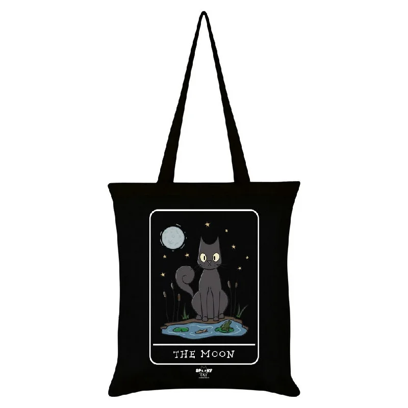 Spooky Cat The Moon Tarot Tote Bag