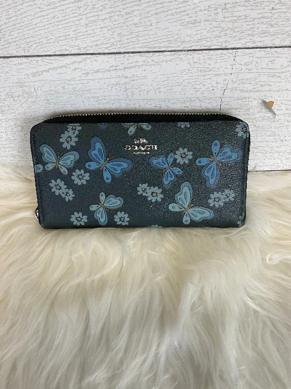 Blue Wallet Designer Coach, Size Small