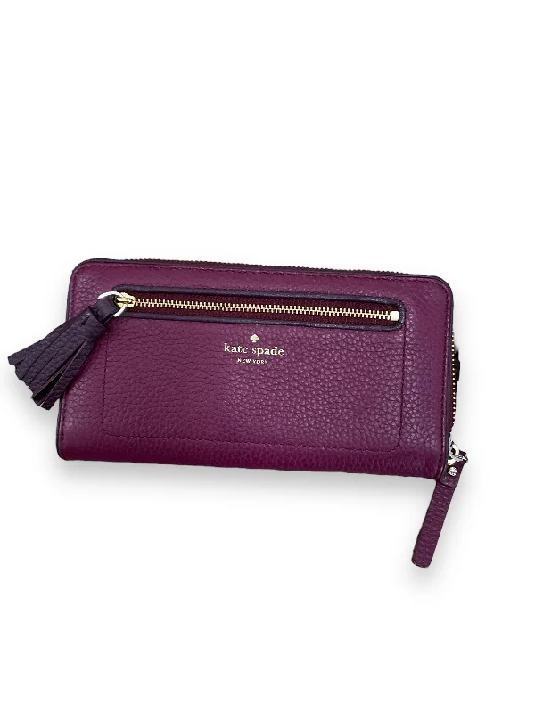 Burgundy Wallet Designer Kate Spade, Size Medium