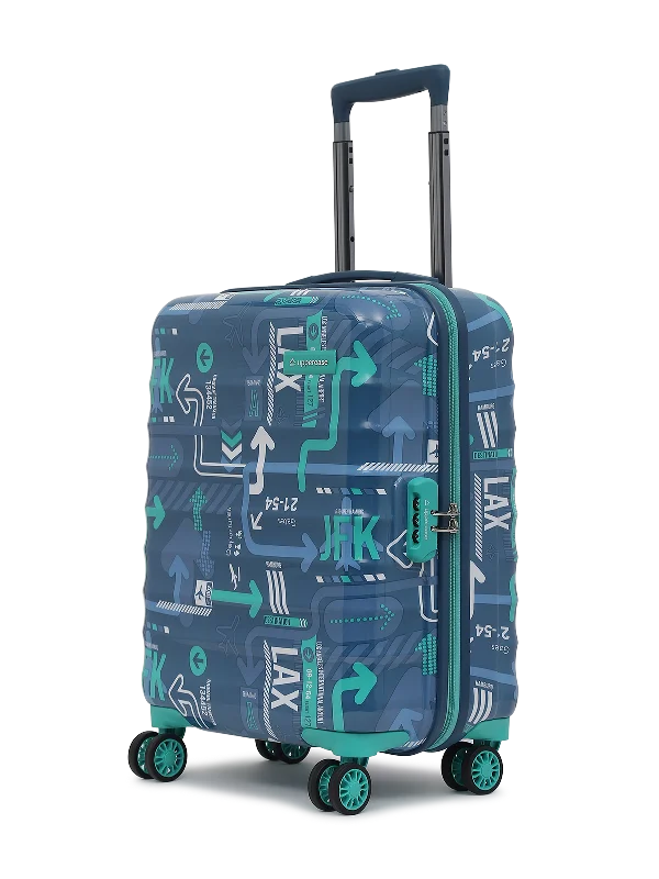 uppercase JFK Small Cabin 56cm Combination Lock 8 Wheel Hard Trolley Denim Blue