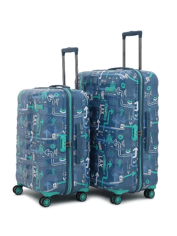 uppercase JFK Cabin n Check-in Combination Lock Hard Trolley Set of 2 S+M Denim Blue