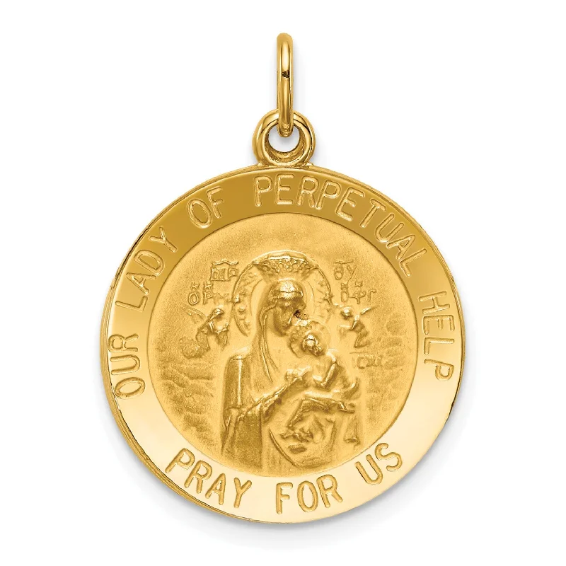 14KT Yellow Gold 25X18MM Religious Medal Pendant. Chain Not Included