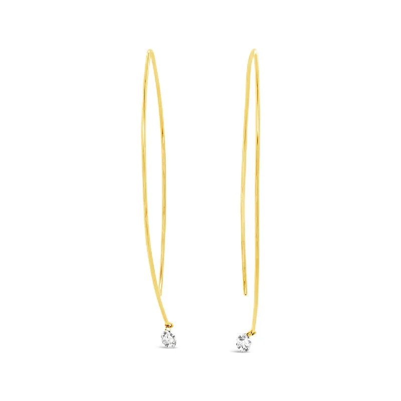 Yellow Gold Diamond Dangle Earrings