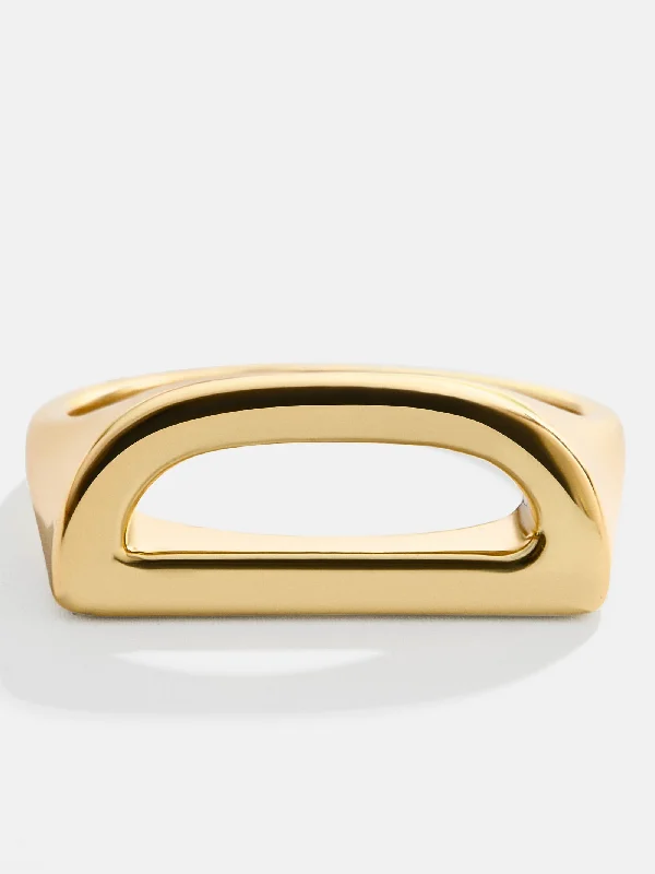 18K Gold East West Initial Ring - Gold