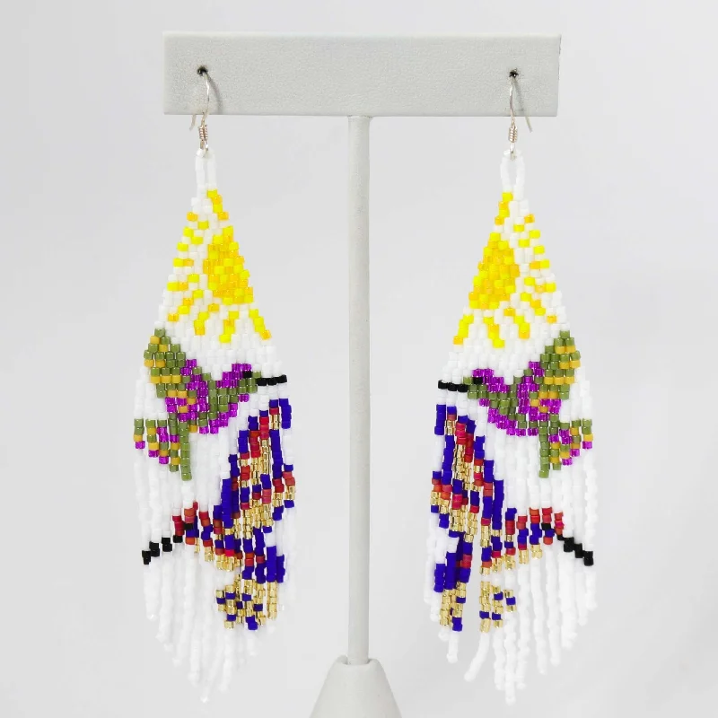 Beaded Hummingbird Earrings