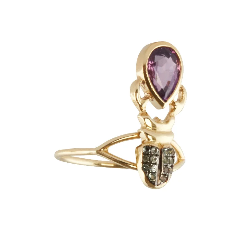 Pink Sapphire and Rhodolite Khepri Ring