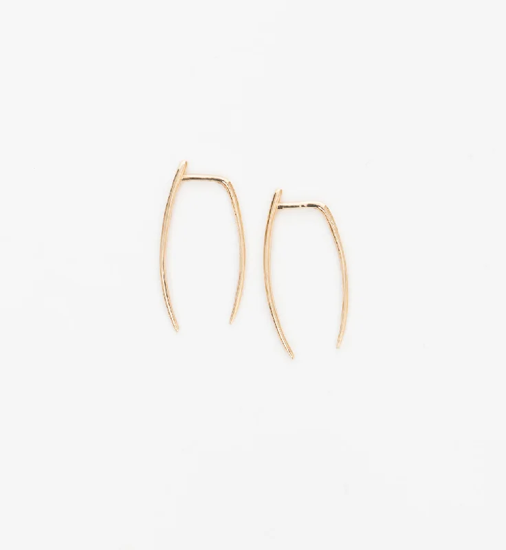 Gold Large Infinite Tusk Earrings