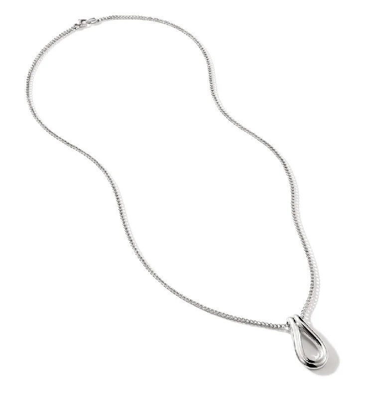 John Hardy Surf Sterling Silver Link Pendant Chain Necklace