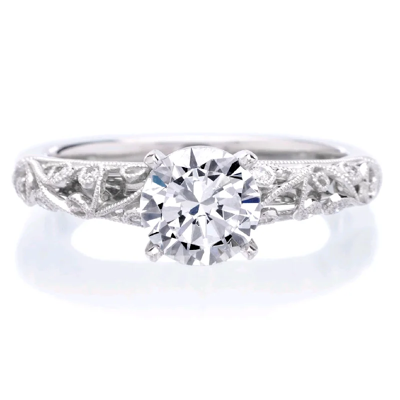 Platinum Vintage Engagement Ring Setting