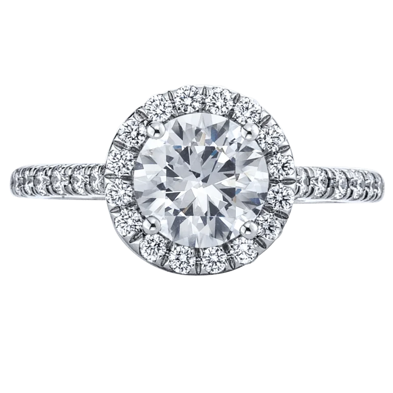 Platinum Halo Engagement Ring Setting