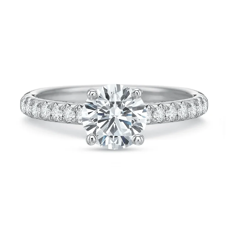 Platinum New Aire Shared 4 Prong Engagement Ring Setting