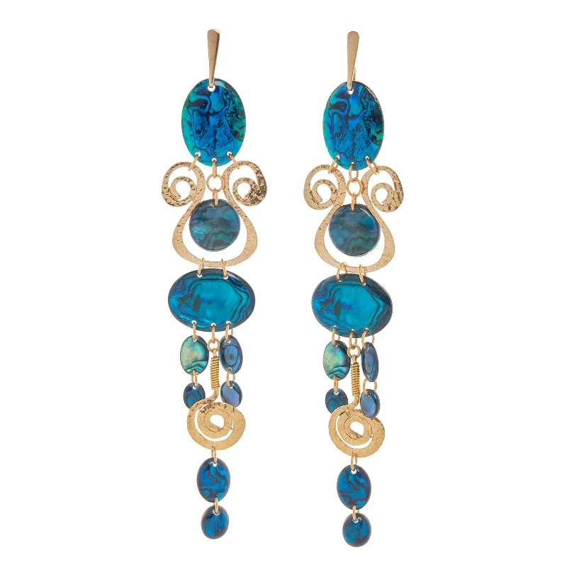 Totem Earrings - Blue Abalone