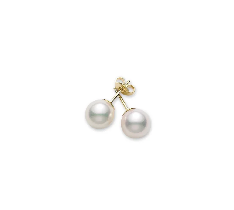 Mikimoto 18K Yellow Gold A Akoya Pearl Stud Earrings