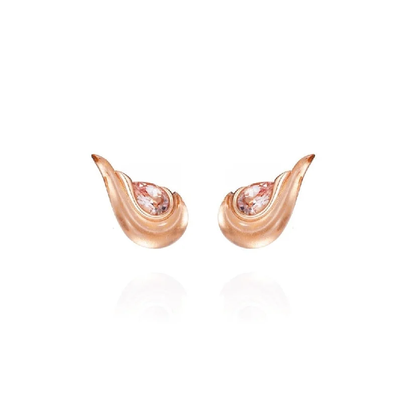 18K Rose Gold Morganite and Rose Quartz Gleam Studs