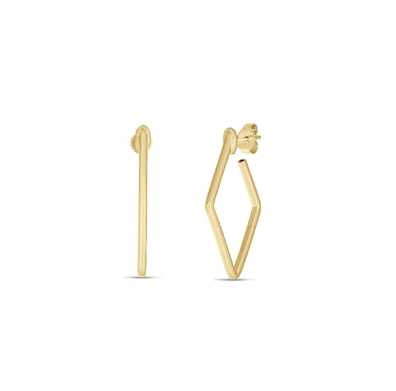 Roberto Coin Perfect Gold Hoops Yellow Gold Square Earrings