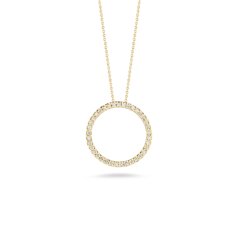 Roberto Coin Tiny Treasures Yellow Gold Small Diamond Circle Necklace