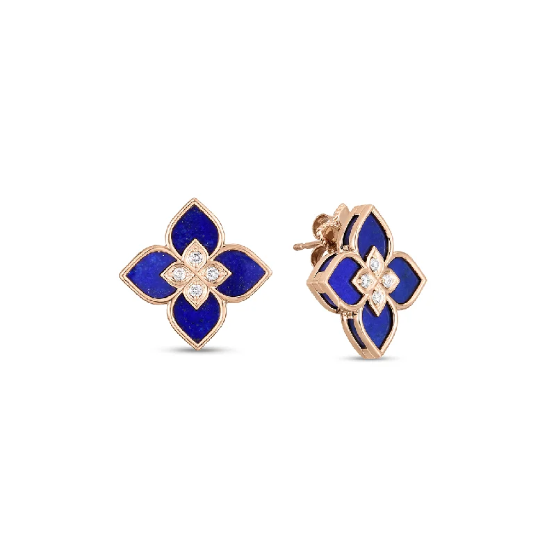 Roberto Coin Venetian Princess Small Lapis and Diamond Earrings