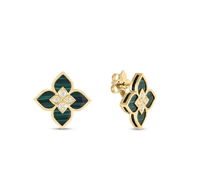 Roberto Coin Venetian Princess Small Malachite and Diamond Earrings