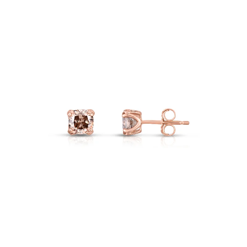 Sabel Collection Rose Gold Fancy Diamond Stud Earrings