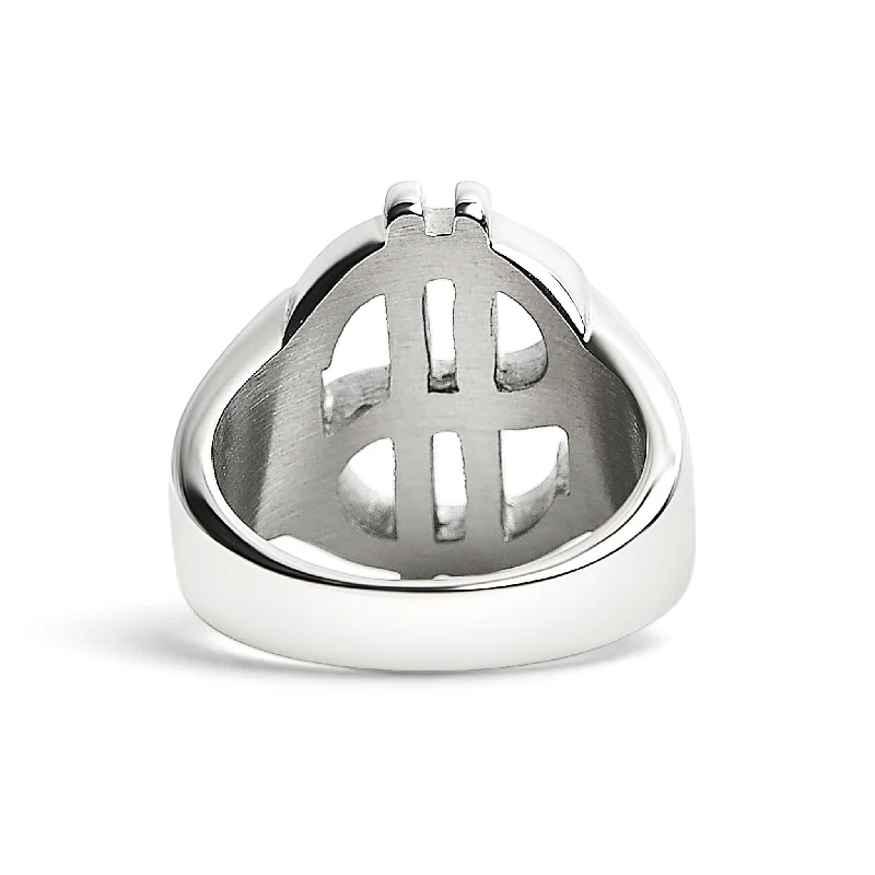 Stainless Steel Money Sign Women's Ring / SCR4114