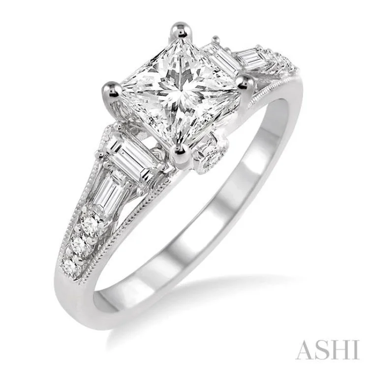 1/2 Ctw Diamond Semi-Mount Engagement Ring in 14K White Gold