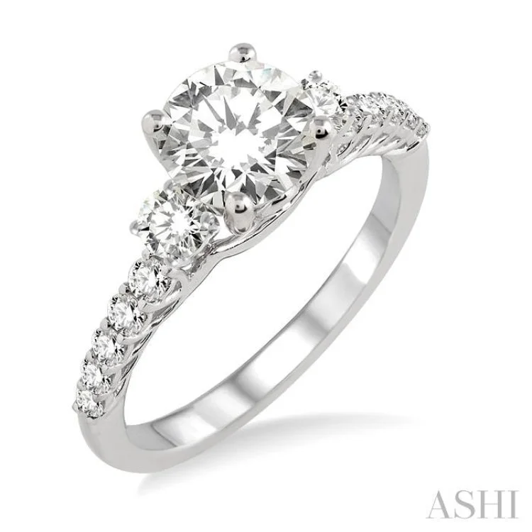 1/2 Ctw Diamond Semi-Mount Engagement Ring in 14K White Gold