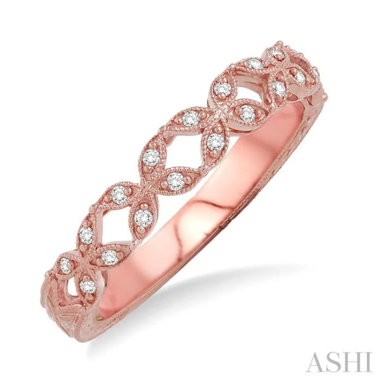 1/6 Ctw Round Cut Diamond Fashion Band in 14K Rose Gold