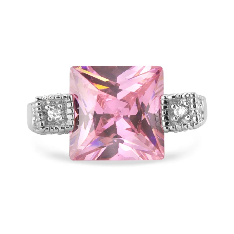 Sterling Silver Pink CZ Ring / SSR0183