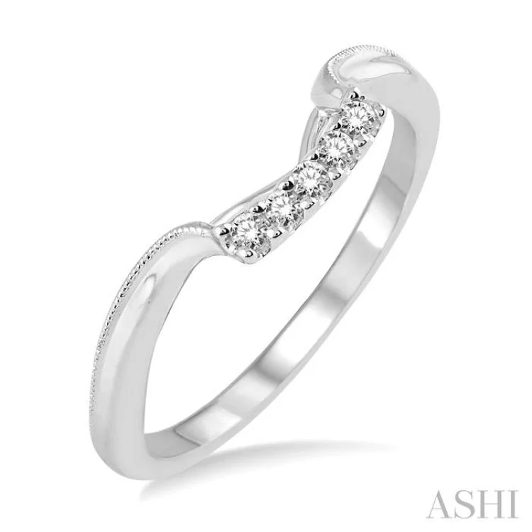 1/20 Ctw Round Cut Diamond Wedding Band in 14K White Gold