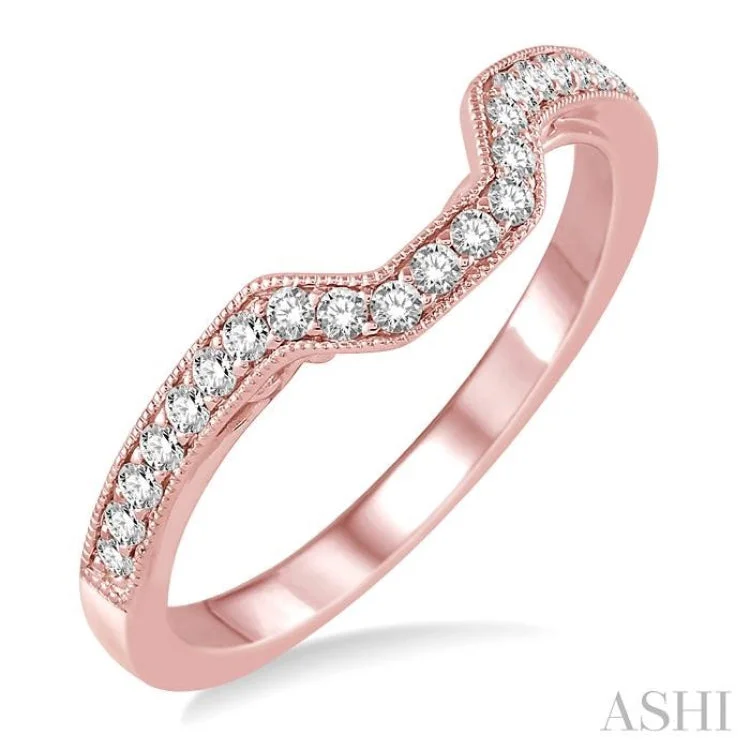 1/4 Ctw Round Cut Diamond Wedding Band in 14K Rose Gold