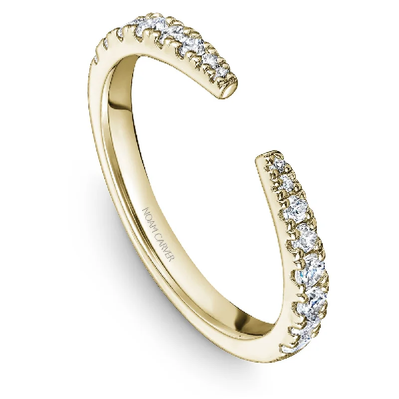 Noam Carver Open Diamond Wedding Band in Yellow Gold