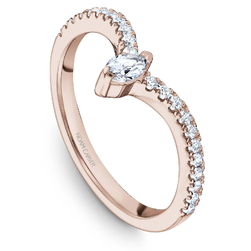 Noam Carver Pointed Diamond Wedding Band in Rose Gold