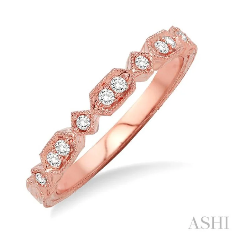 1/5 Ctw Round Cut Diamond Fashion Band in 14K Rose Gold