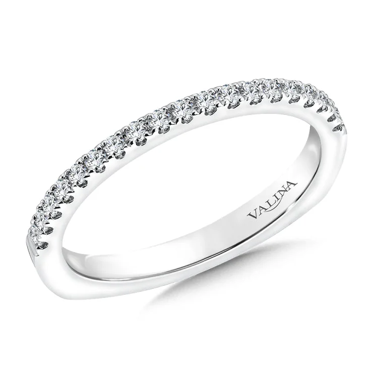 True fit matching diamond wedding band and a beautiful reminder of that special day for years to come.