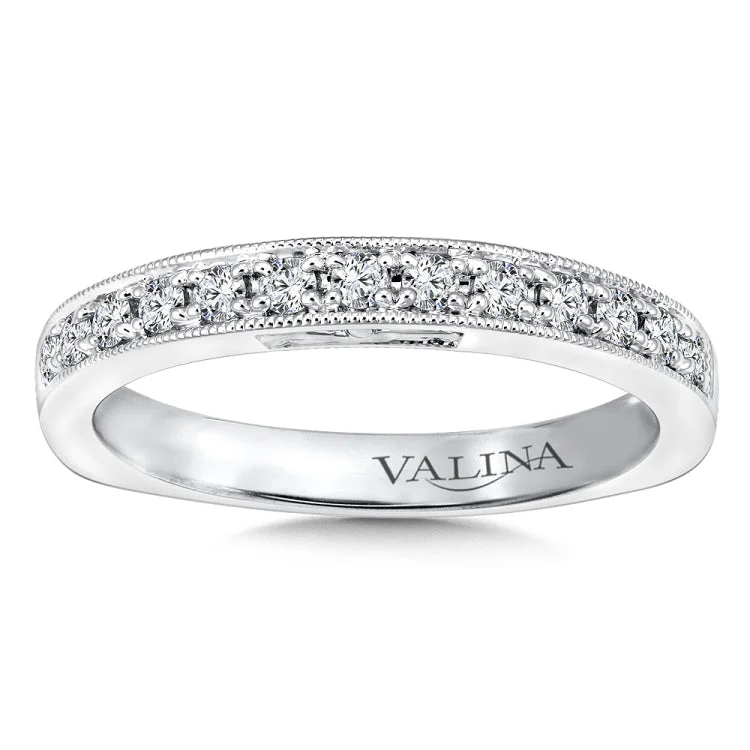 True fit matching diamond wedding band and a beautiful reminder of that special day for years to come.