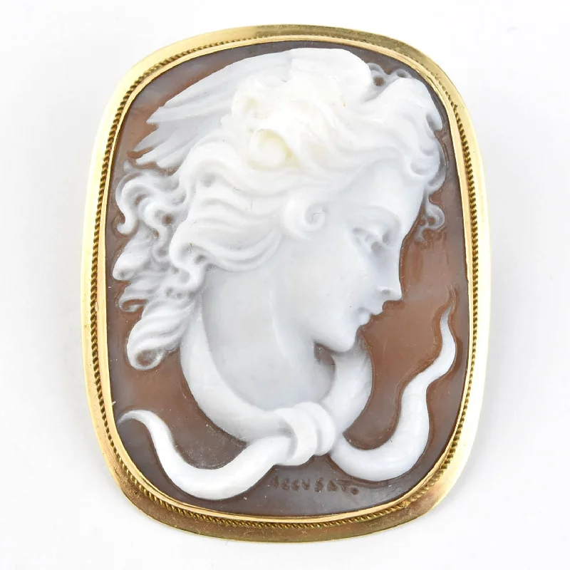 Kessler Shell Cameo Pendant and Brooch