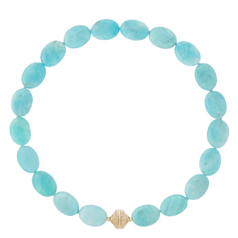 Clara Williams Amazonite Flat Oval Necklace