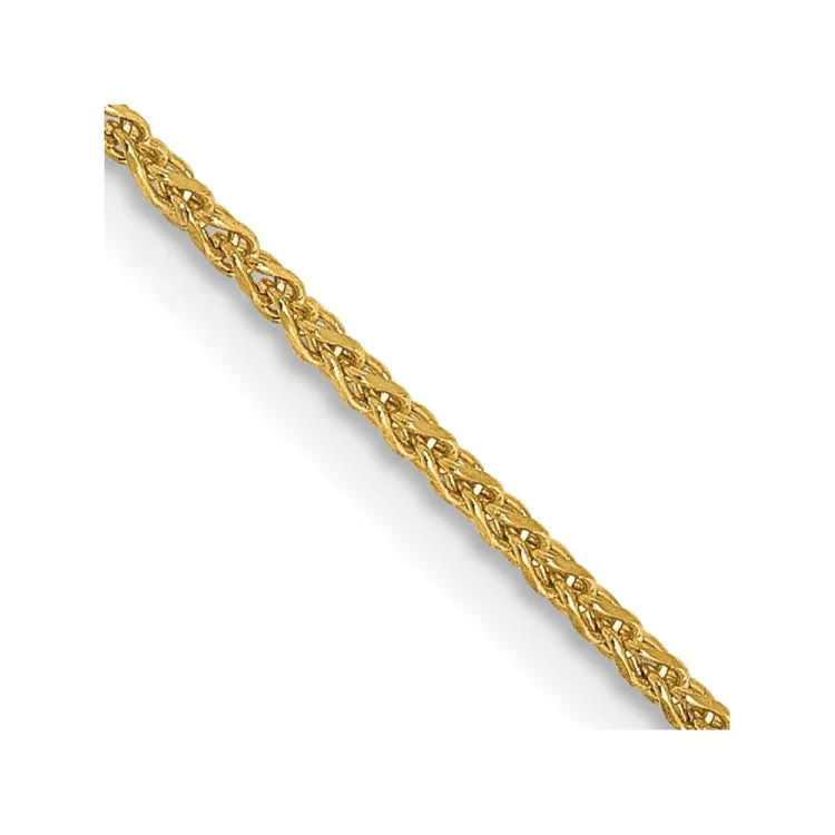 14K 22 inch 1.25mm Diamond-cut Spiga with Lobster Clasp Chain