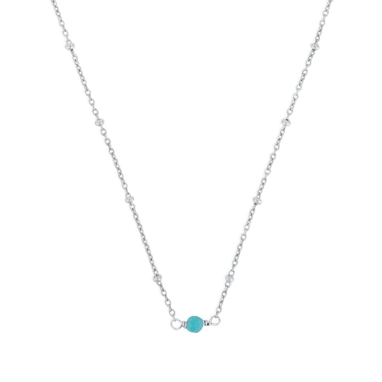 DECEMBER BIRTHSTONE NECKLACE SILVER