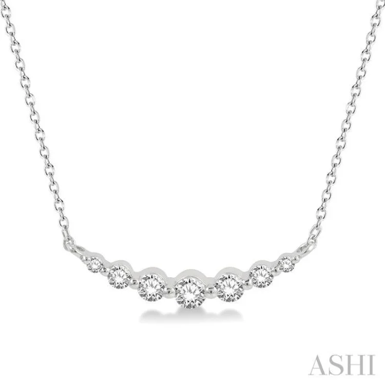 1/4 ctw Diamond Smile Necklace in 14K White Gold