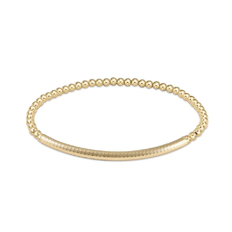 enewton Classic Gold 3mm Bead Bracelet - Bliss Bar Textured