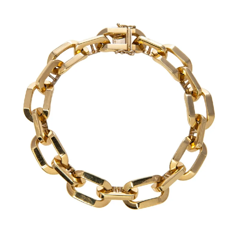 Estate 18K Yellow Gold Large Oval Link Bracelet