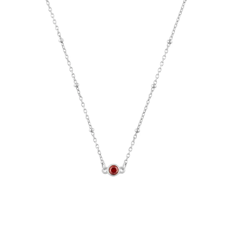 JANUARY BIRTHSTONE NECKLACE SILVER