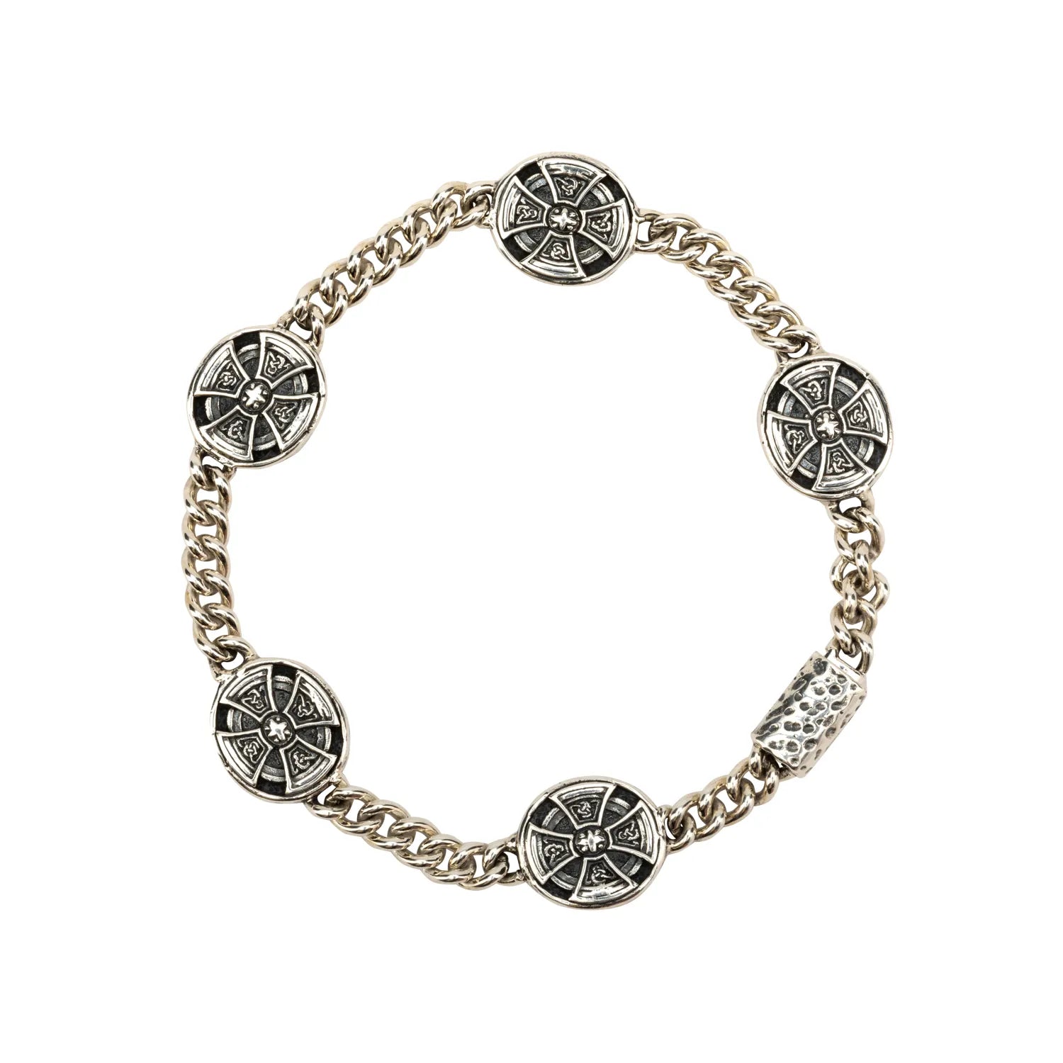 Keith Jack Sterling Silver Oval Cross Bracelet