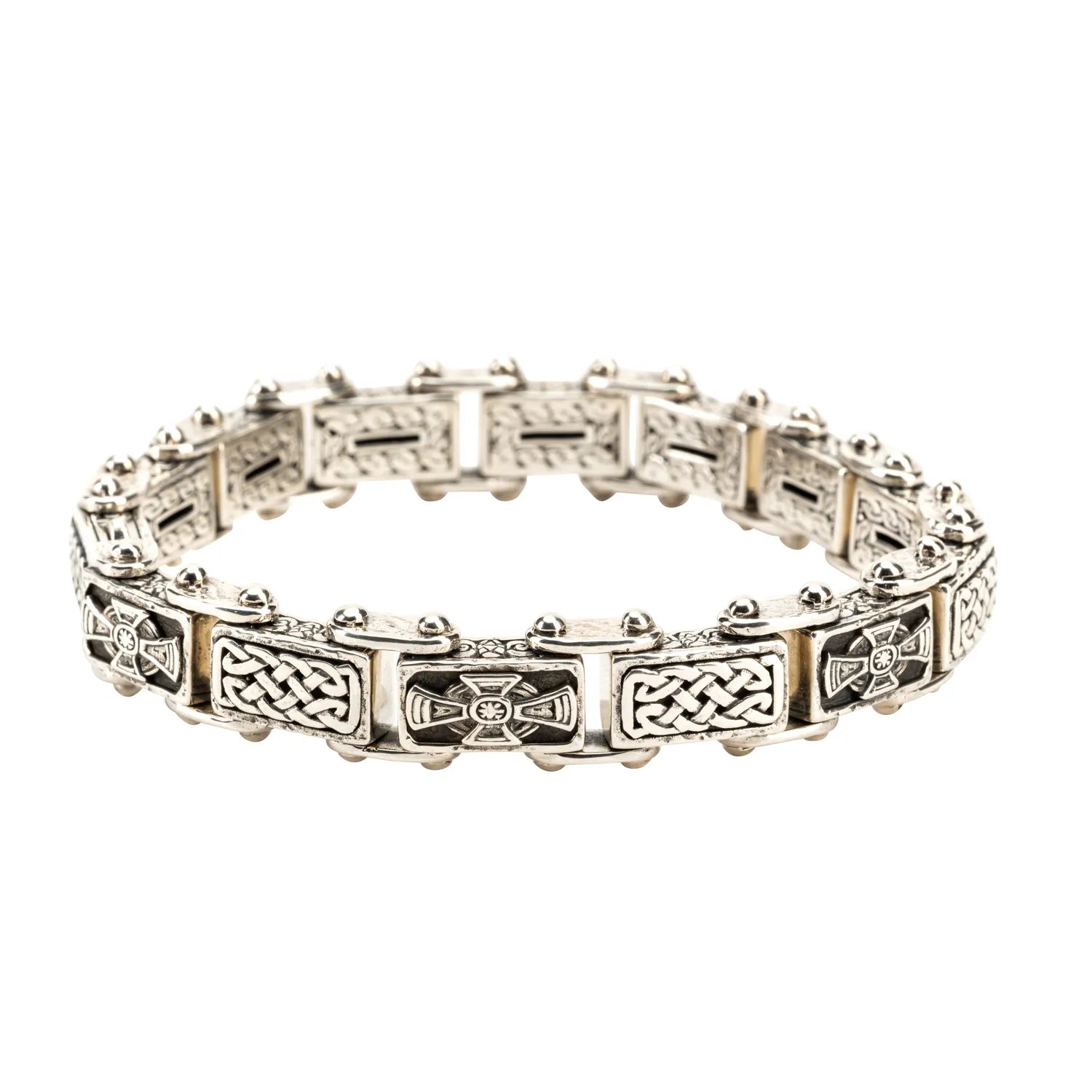 Keith Jack Sterling Silver Oxidized Celtic Cross Small Bracelet