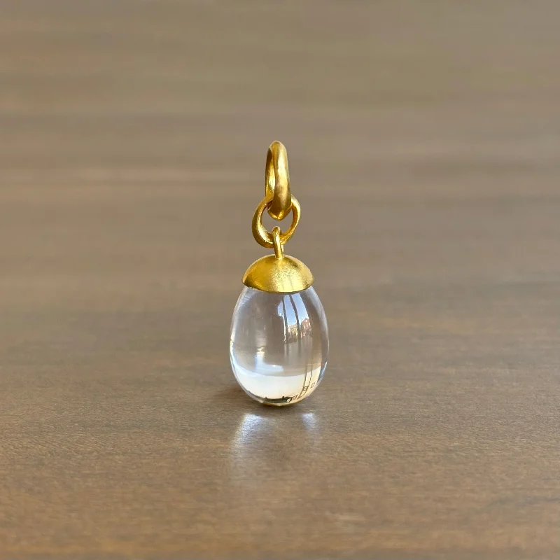 Sculptural Rock Crystal Drop Pendant