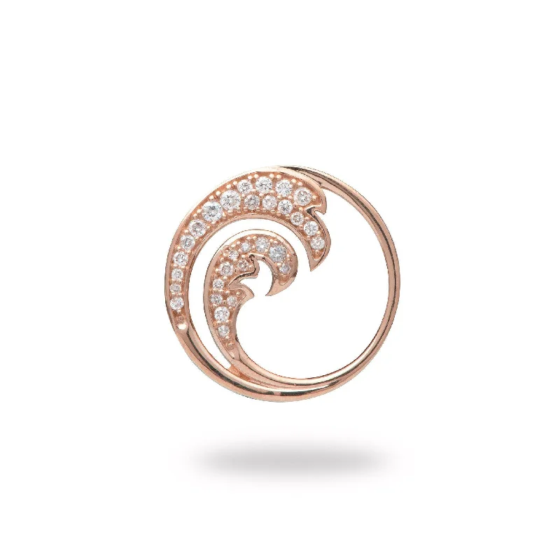 Nalu Pendant in Rose Gold with Diamonds - 18mm