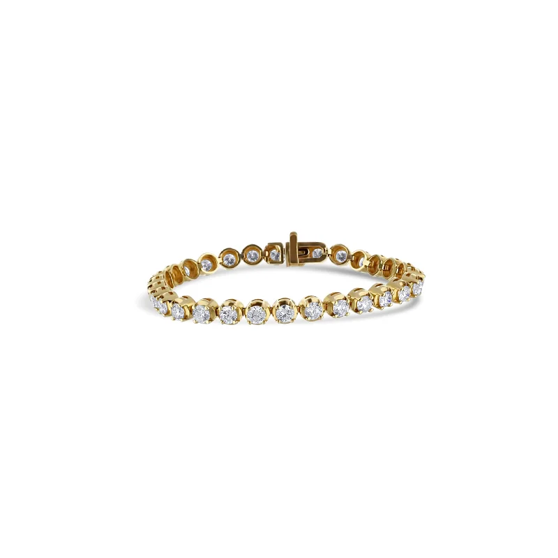 14K Yellow Gold Prong Set Diamond Tennis Bracelet